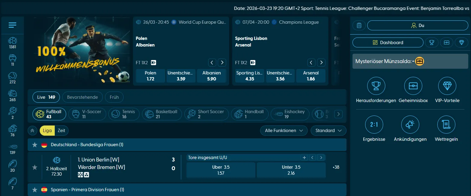 Sportwetten Angebote und Online Buchmacher Velorbet